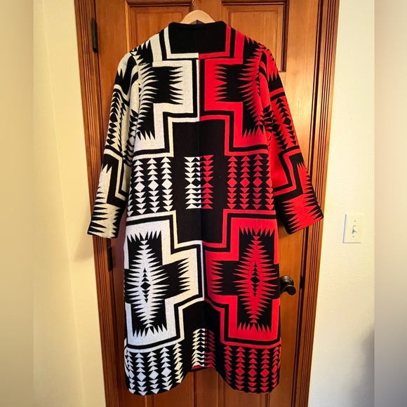 Rare Emme Studio Pendleton Red and Black Geometric Coat NWOT - Picture 13 of 16